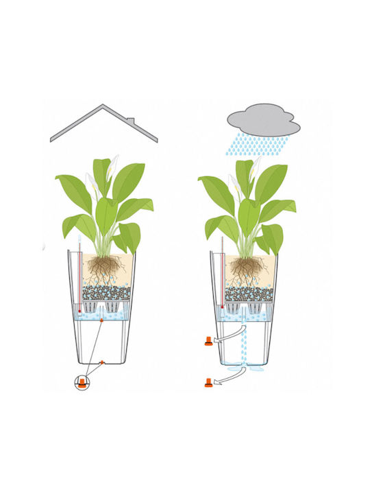 Lechuza Cubico Self-watering Pot Plastic 22x22x41cm.