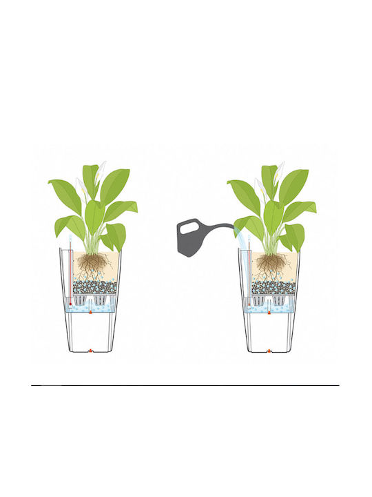 Lechuza Cubico Self-watering Pot Plastic 22x22x41cm.