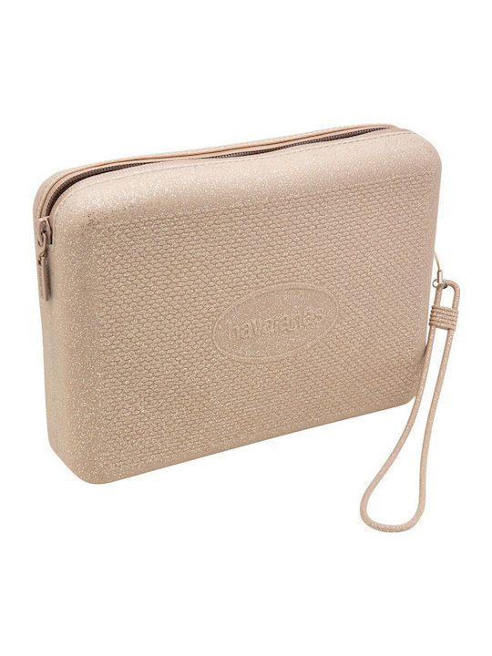 Toiletry Bag Beach Glitter Golden 23.5cm