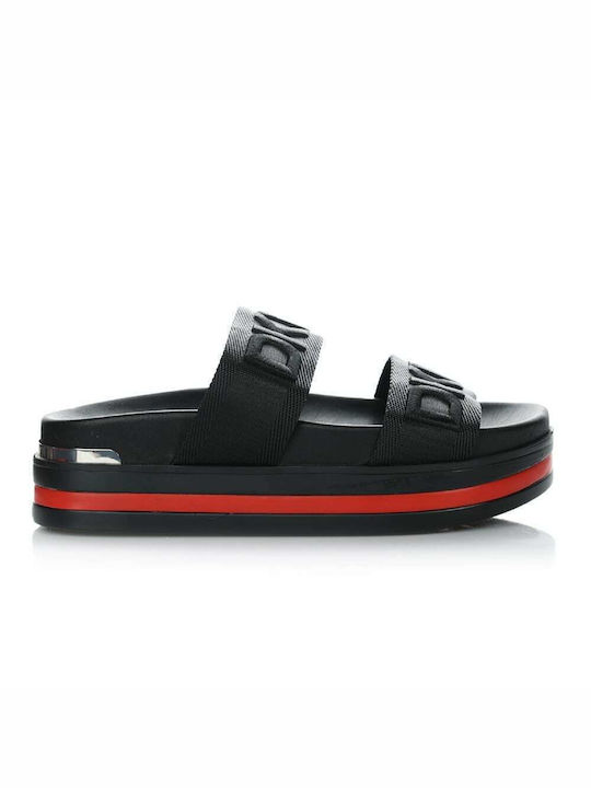 DKNY Women's Flat Sandals Flatforms In Black Colour