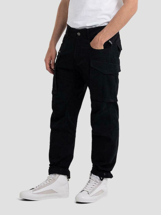 Trousers Cargo Elastic in Regular Fit Black