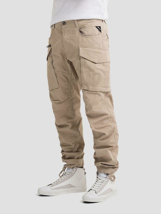 Trousers Cargo Elastic in Regular Fit Beige