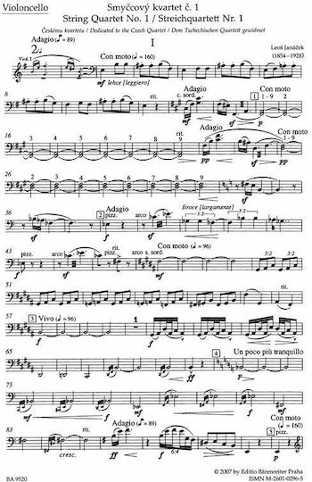 Barenreiter Janacek - String Quartet N.1 Παρτιτούρα για Βιόλα / Τσέλο
