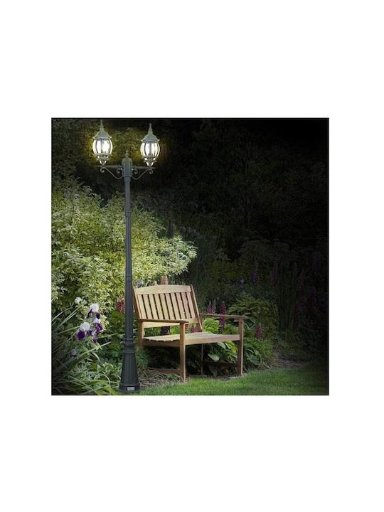 Bakaji Outdoor Floor Lamp Post 60W IP44 for E27 Light Bulb Green