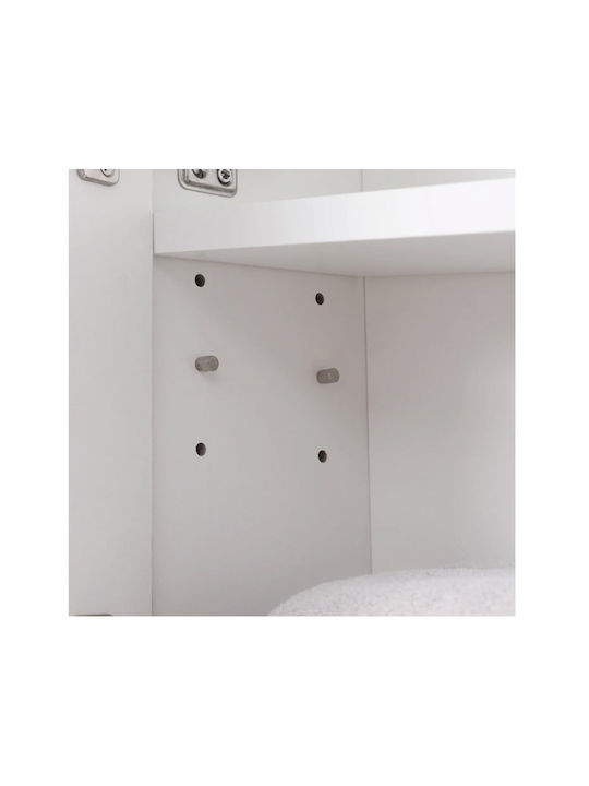 Kleankin 834-369 Oglindă de Baie Pătrată din MDF cu Raft & Dulap 54x55cm Alb