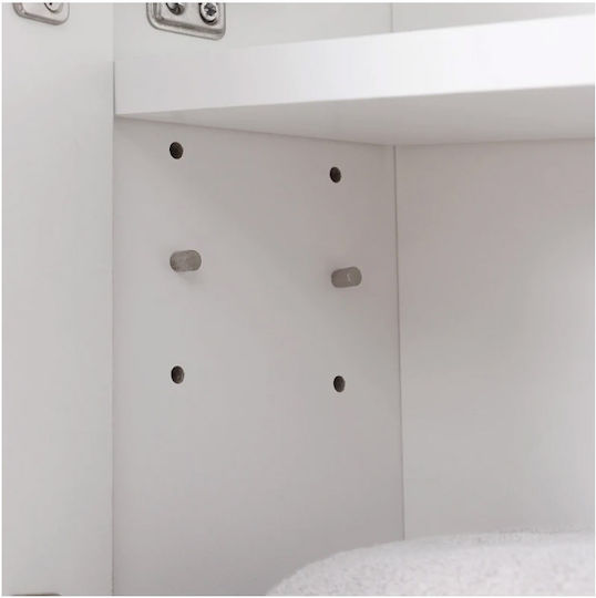 Kleankin 834-369 Square Bathroom Mirror made of MDF with Shelf & Cabinet 54x55cm White