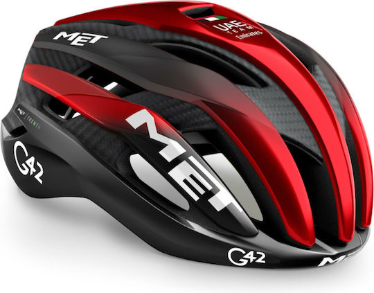 MET Renta 3K Carbon UAE Limited Edition Road Bicycle Helmet with LED Light Multicolour