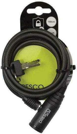 Dresco mit Schlüssel Schwarz 150cm Ø6mm