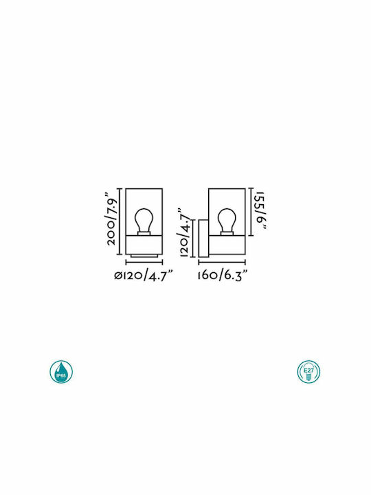 Faro Barcelona Kila Wall-Mounted Outdoor Ceiling Light E27 IP65 16x20εκ.