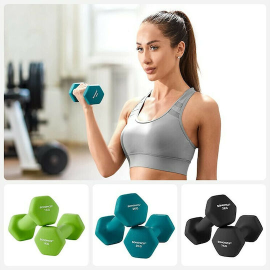 Songmics Set de gantere Din vinil 6buc Greutate totală 12kg