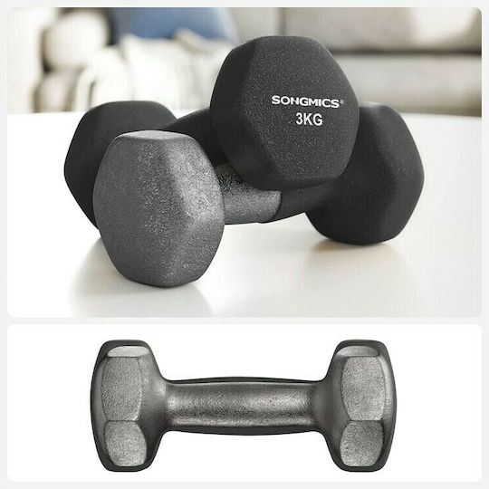 Songmics Set de gantere Din vinil 6buc Greutate totală 12kg
