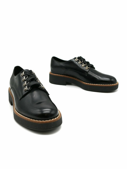 D Adrya C Women's Leather Oxford Shoes Black