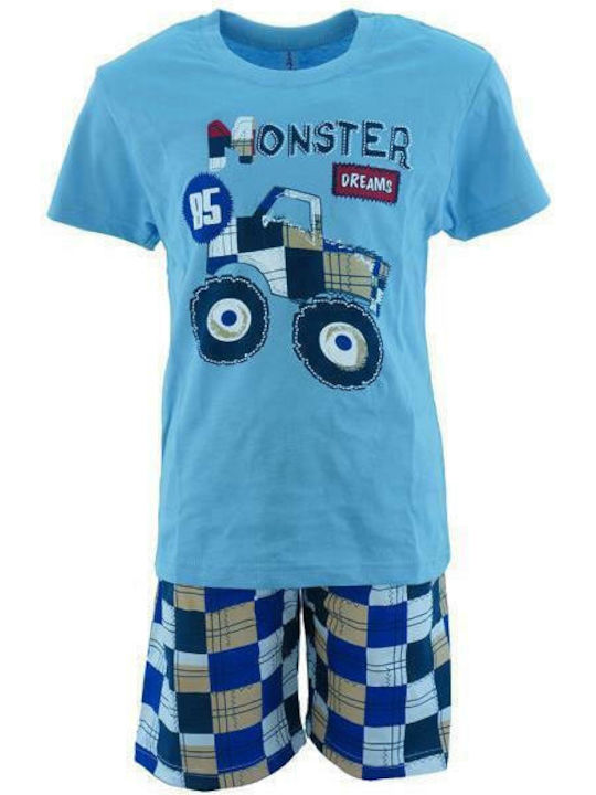 Dreams by Joyce Set Top & Bottom Kids Summer Pyjamas Light Blue