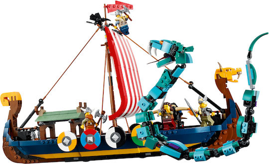 LEGO Creator Nava Viking și Șarpele Midgard pentru 9+ Ani