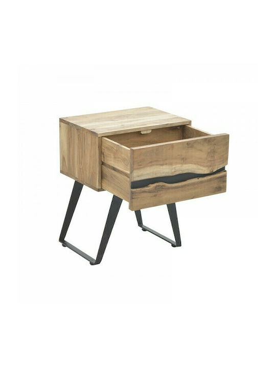 Imena Bedside Table of Solid Wood 45x35x56cm