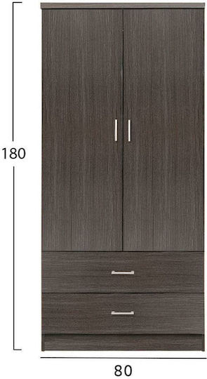Doppeltür Kleiderschrank Zebrano 80x42x181cm