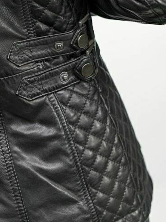 Sienna Δερμάτινο Γυναικείο Biker Jacket Μαύρο