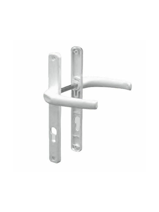 'Ifaistos Lever Middle Door with Plate X-402 Pair White