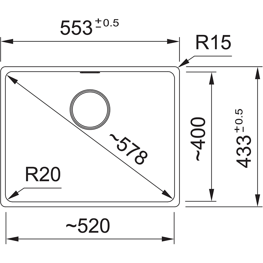 Franke Maris MRG 210/110-52 Υποκαθήμενος Νεροχύτης από Συνθετικό