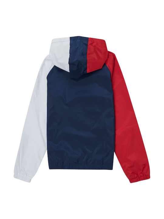 Geci Pentru Copii Sport Scurt Impermeabile cu Glugă Multicolore Color Block Wind