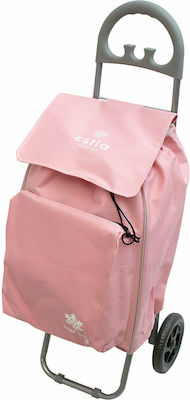 Ecomax Fabric Shopping Trolley Foldable Pink 35x31x96cm