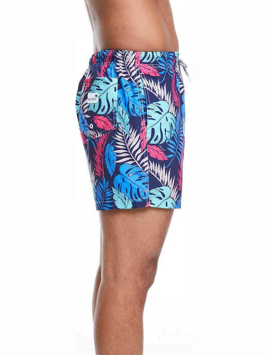 Herren Badebekleidung Shorts Marineblau Blumen