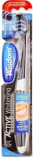 Wisdom Active Whitening Charcoal Οδοντόβουρτσα Medium