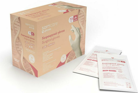 Bournas Medicals Touch Latex Surgical Examination Gloves Powder Free White 100pcs