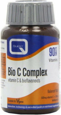 Quest Bio C Complex Vitamin C 500mg & Bioflavonoids Vitamina pentru Energie & Întărirea Sistemului Imunitar 500mg 90 file