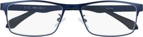 Silac 7306 Men's Reading Glasses +2.50 Blue Metal