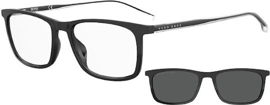 Hugo Boss Clip On Plastic Eyeglass Frame with Clip On Black BOSS1150/CS 003IR