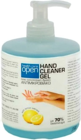 Open Cosmetics Mild Antiseptic Hand Gel with Pump 500ml Lemon