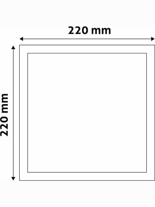 Avide ACSMWW-S-18W-ALU Platz Draußen LED Panel 18W mit Warmes Weiß Licht 3000K