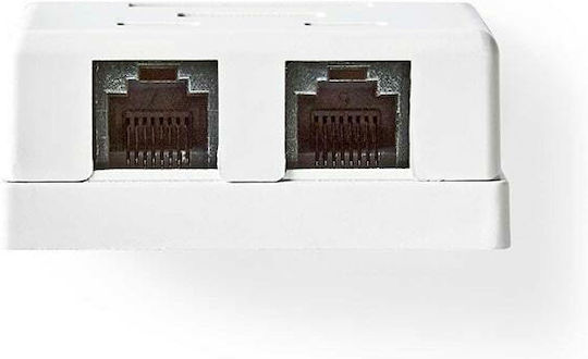Nedis Двойна Външно мрежово контактно гнездо RJ45 Тип Cat6 в цвят Бял CCGP89110WT