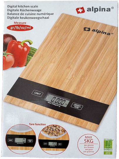 Alpina Appliances Digital Kitchen Scale Up To 5kg Brown