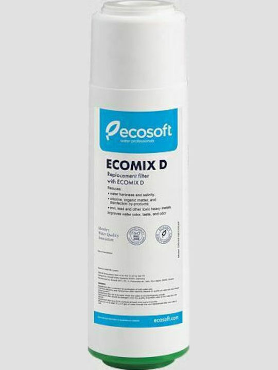 Ecosoft Ανταλλακτικό Φίλτρο Νερού Άνω και Κάτω Πάγκου από Ενεργό Άνθρακα 10" Ecomix D 5 μm