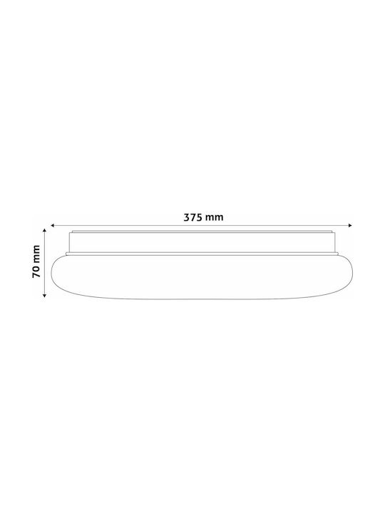 Avide ACLO38NW-24W-LAR Plafonieră de Tavan 37.5buc Albă cu LED Integrat