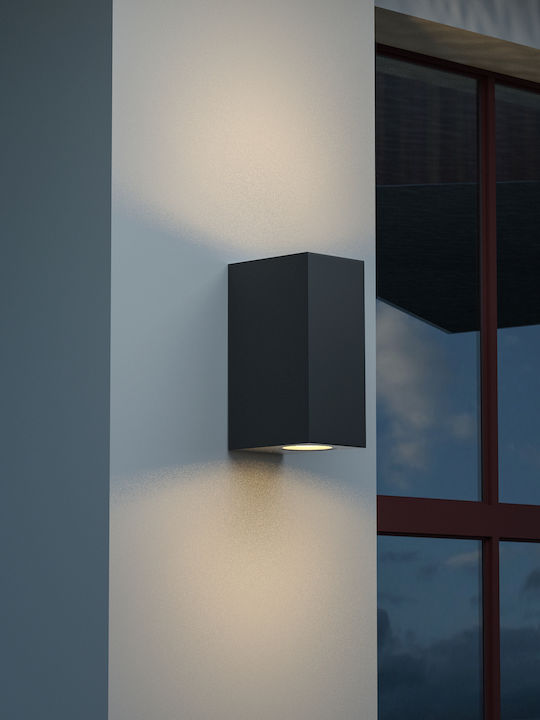 Inlight Επιτοίχιο Εξωτερικό Σποτ GU10 IP54 Διπλής Δέσμης 9x7x14.7εκ.