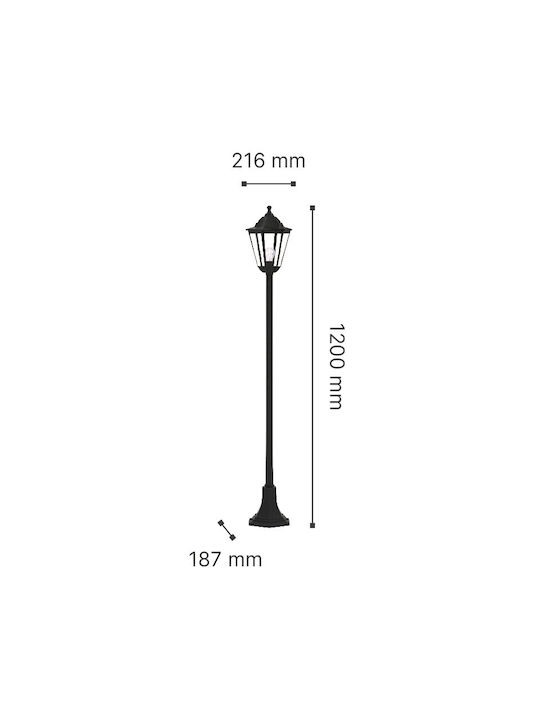 Inlight Redfish Outdoor Post Lamp 15W IP44 For E27 Socket Black