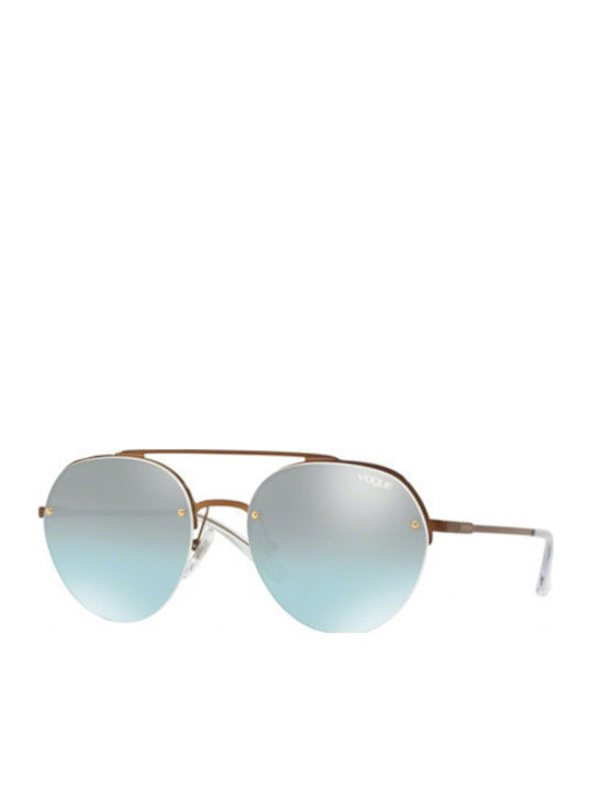 Vogue Women's Sunglasses with Rose Gold Metallic Frame and Grey Gradient Mirror Lenses VO4113S 50747C