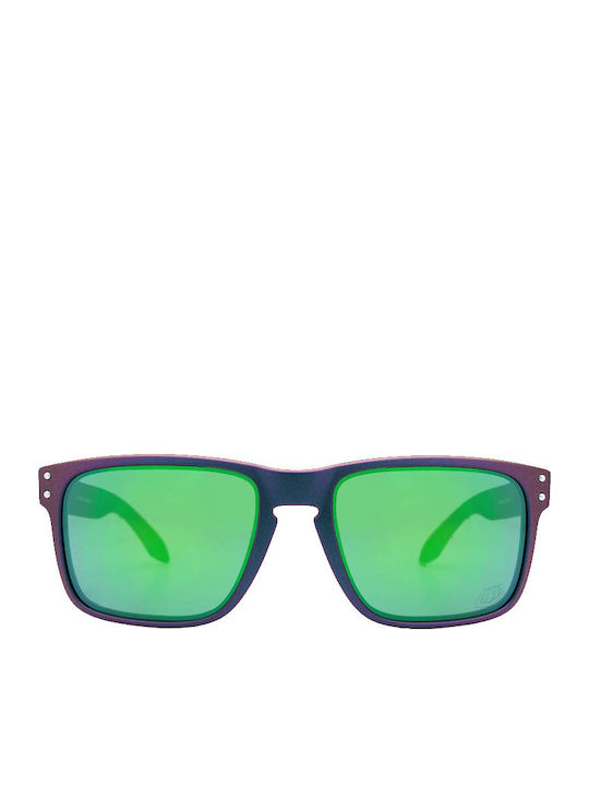 Oakley Holbrook Men's Sunglasses with Purple Plastic Frame and Green Mirror Lens OO9102-T4