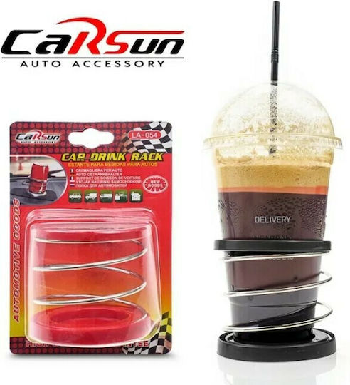 Carsun Ποτηροθήκη Αυτοκινήτου 1 Θέσης με Αυτοκόλλητη Ταινία σε Ασημί Χρώμα