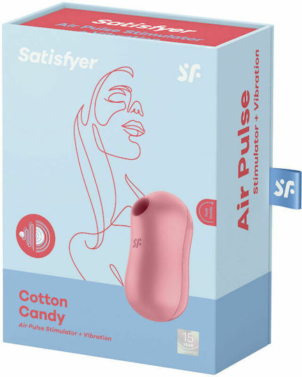 Satisfyer Clitoris Sucker & Vibrator Cotton Candy Αναρροφητής Αιδοίου με Δόνηση Light Red