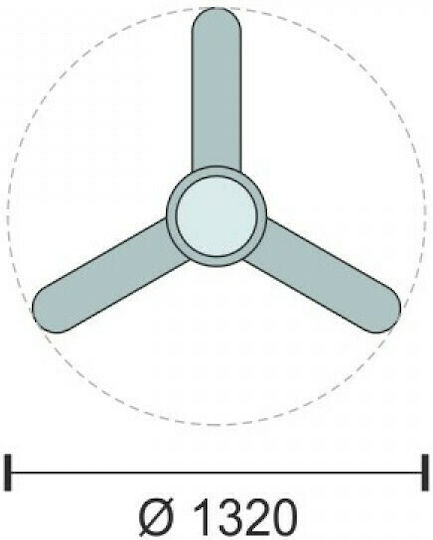 Spot Light Deckenventilator 132cm mit Leuchte Weiß