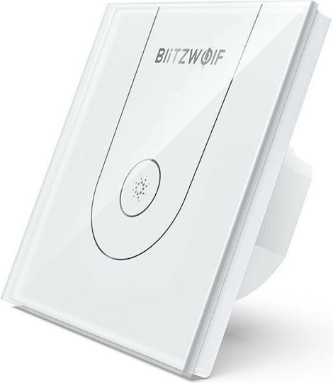 BlitzWolf BW-SS10 Recessed Electrical Wall Switch with Touch Screen Wi-Fi Commands White