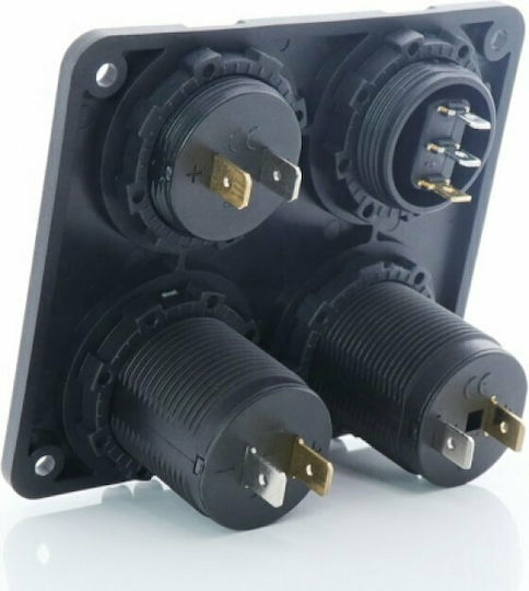 Kewig SP11 Boat Switch with Panels Πάνελ με Ψηφιακό Βολτόμετρο, 2 X USB, Αναπτήρα και Πλήκτρο On/Off