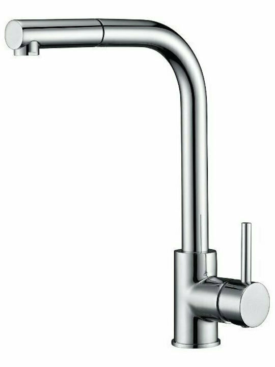 Imex Malta Tall Kitchen Counter Faucet with Detachable Shower Μαύρη Ματ