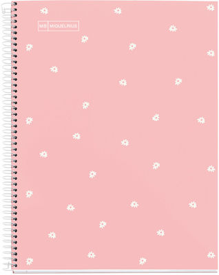 Miquelrius Spiral Notebook Ruled A4 80 Sheets Daisy Pink 1pcs