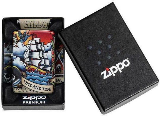 Zippo Nautical Tattoo Brichetă Flacără Multicoloră