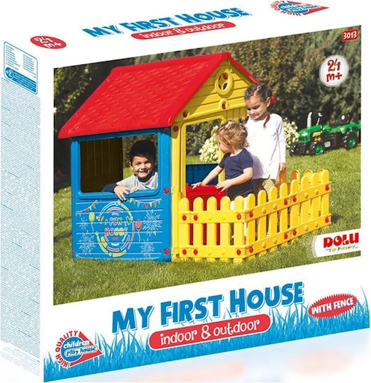 Dolu Plastic Kids Playhouse with Fence Multicolour 130x104x125cm